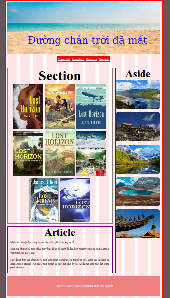 Thành quả buổi học đầu tiên Trang web thành phẩm