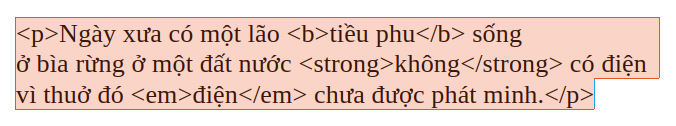 Quan trọng và nhấn mạnh Thẻ strong và em