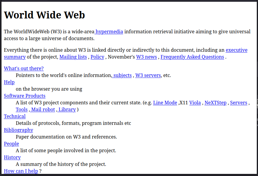 Trang web đầu tiên trên thế giới Trang web sơ khai năm 1991