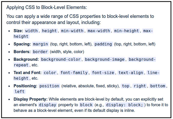 Block-level áp dụng