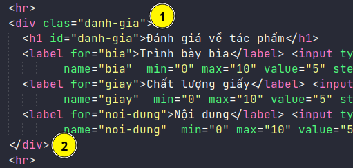Code HTMLđánh giá