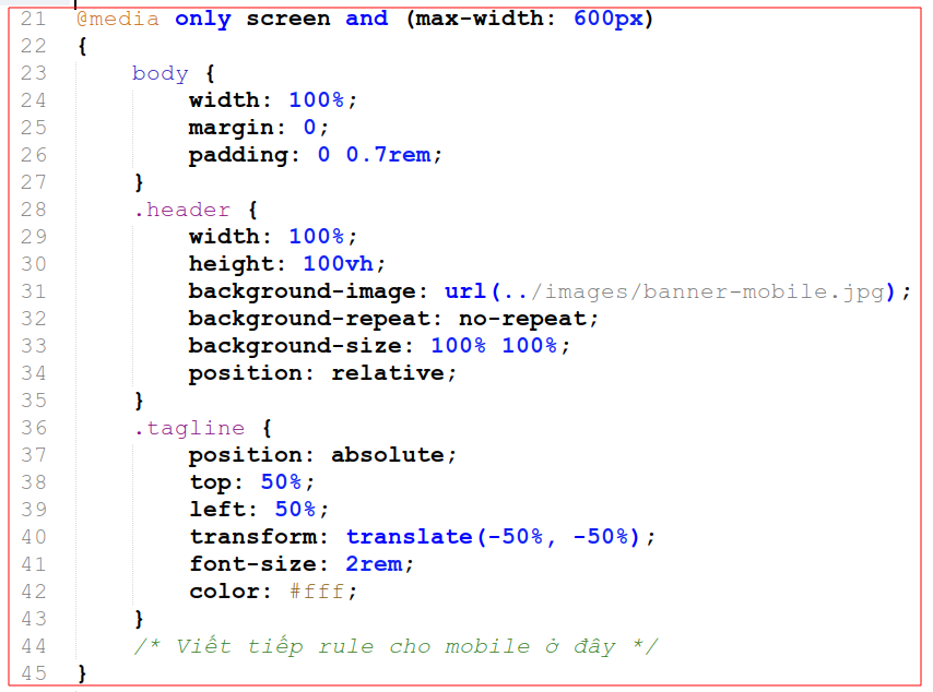 CSS của HEADER mới