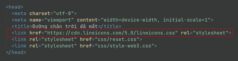 Dùng font lineicons miễn phí