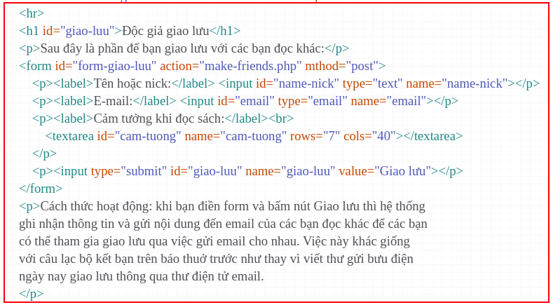 Form giao lưu