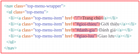 Menu đã chỉnh sửa