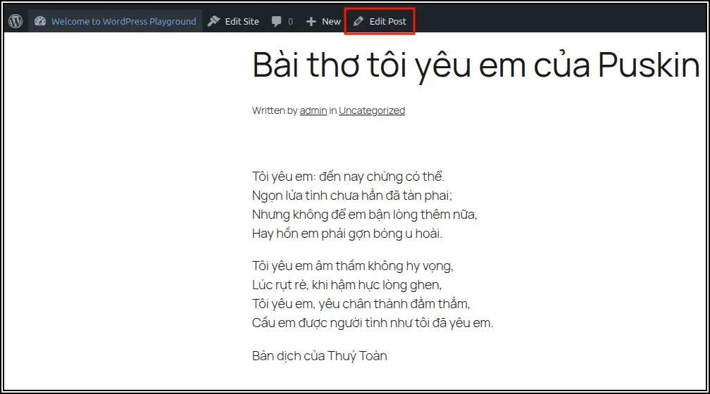 Chrinh sửa bài viết