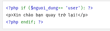 Sử dụng cấu trúc if với dấu hai chấm