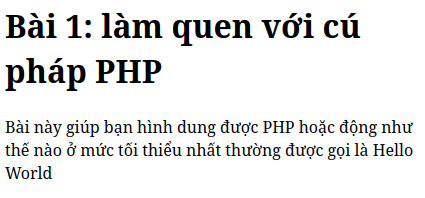 Kết quả xuất ra của PHP