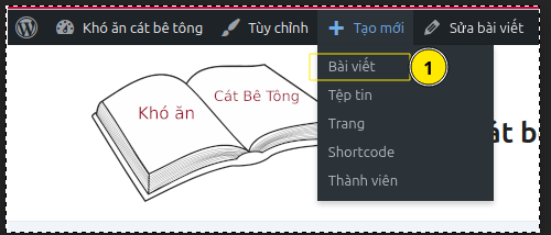 Tạo bài viết dùng thanh menu top đỉnh trang